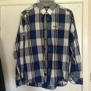 blue plaid light weight 7 diamond button down